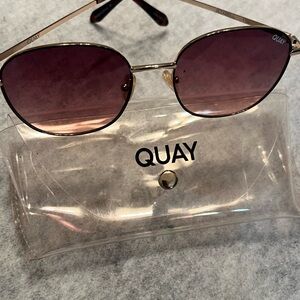 Quay Gold and Pink Sunglasses